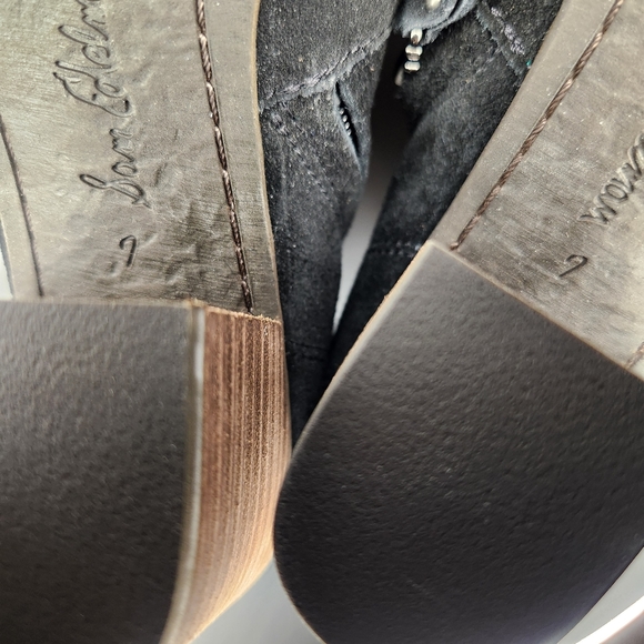 Sam Edelman Black Suede Ankle Booties Zip Up - Picture 11 of 12